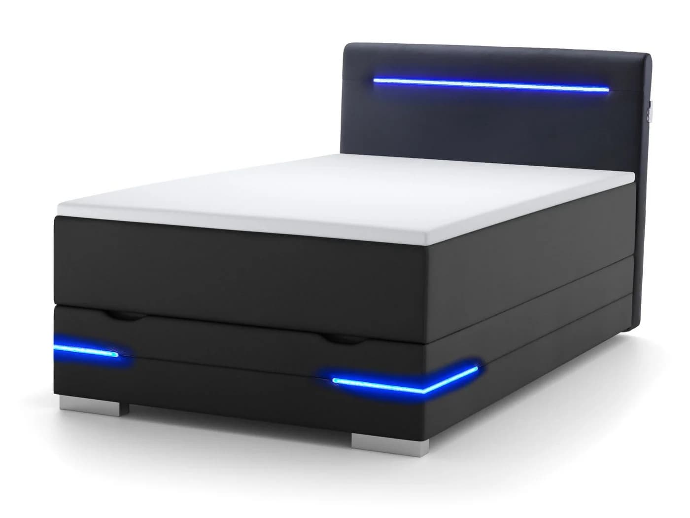 wonello Boxspringbett Dallas mit LED-Beleuchtung und Bettkasten