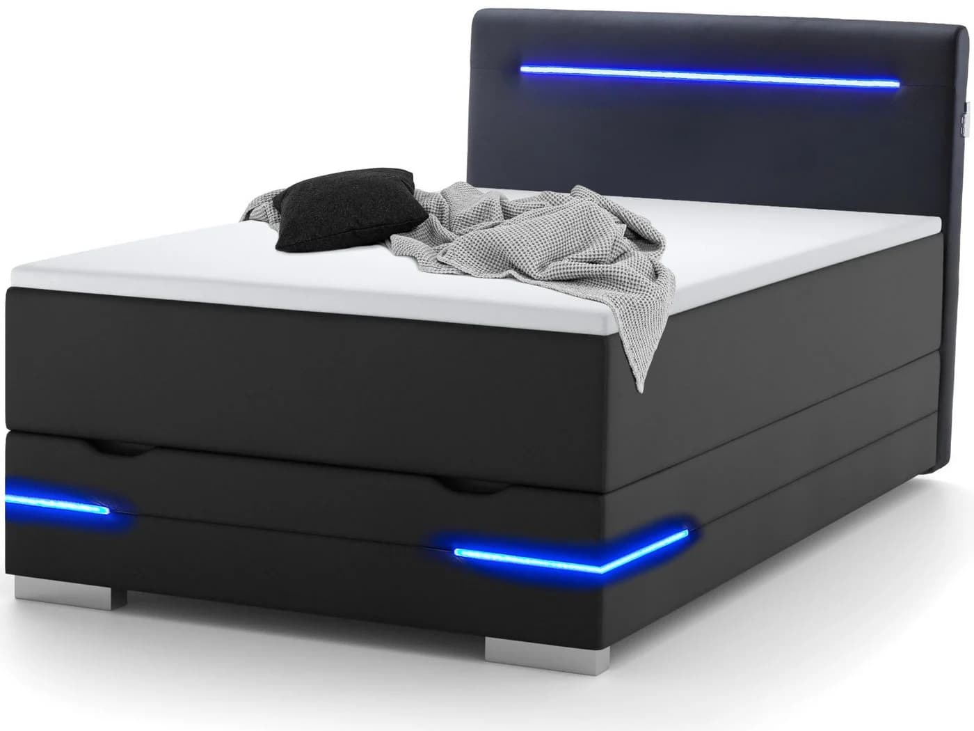 wonello Boxspringbett Dallas mit LED-Beleuchtung und Bettkasten - Bild 2