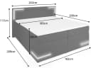 wonello Boxspringbett Arizona mit LED Beleuchtung und Topper grau Bild 1