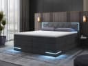 wonello Boxspringbett Arizona mit LED Beleuchtung und Topper grau Bild 2