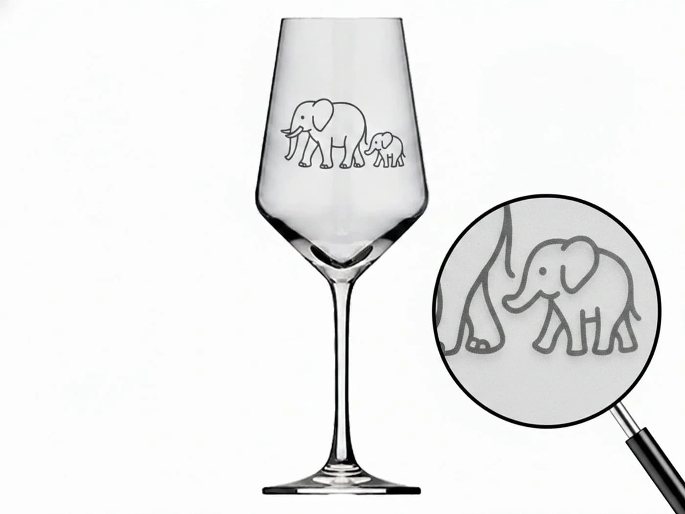 eXODA Weinglas Elefant Baby Gravur Glas Transparent - Bild 2