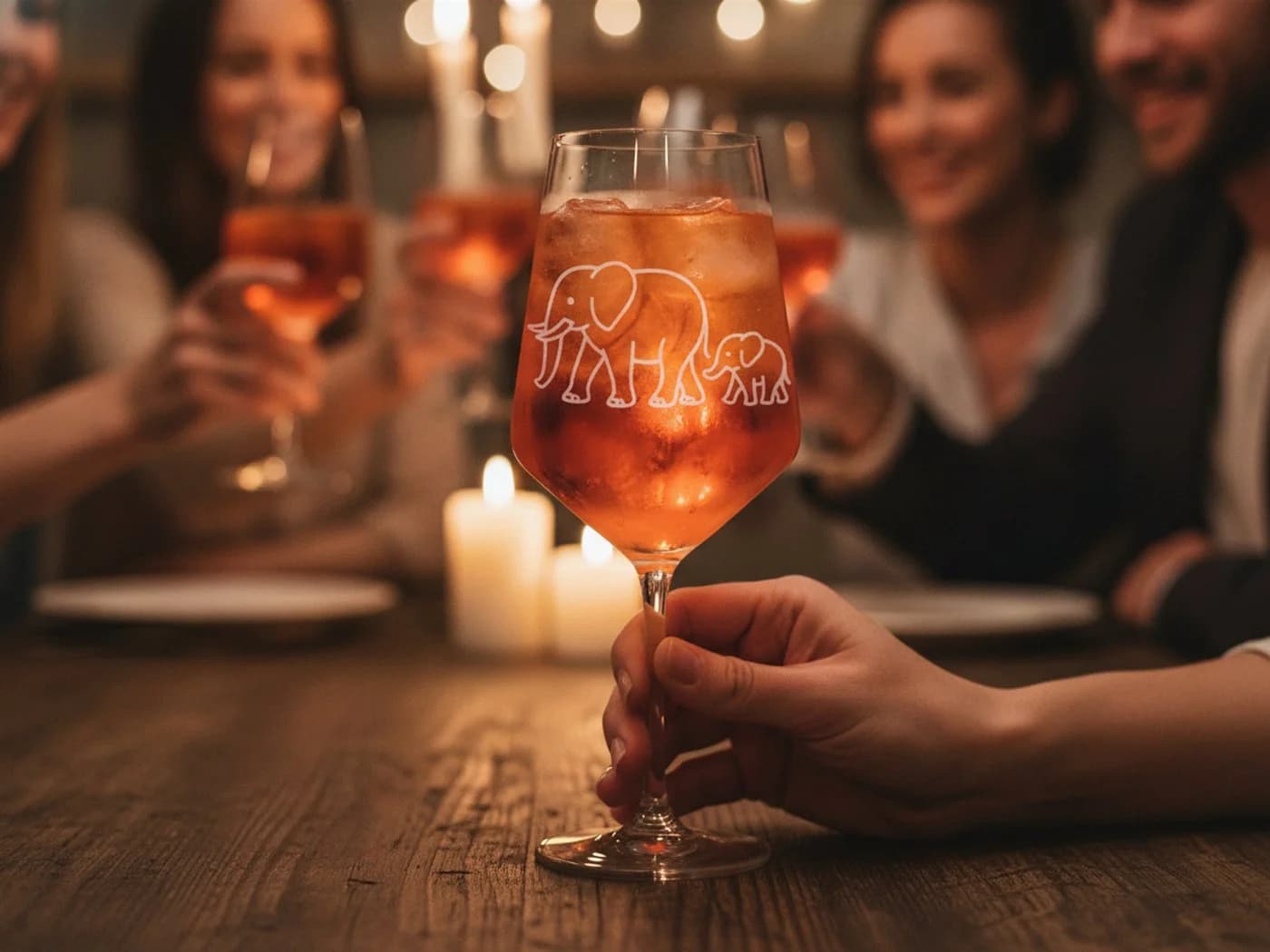 eXODA Weinglas Elefant Baby Gravur Glas Transparent - Bild 3
