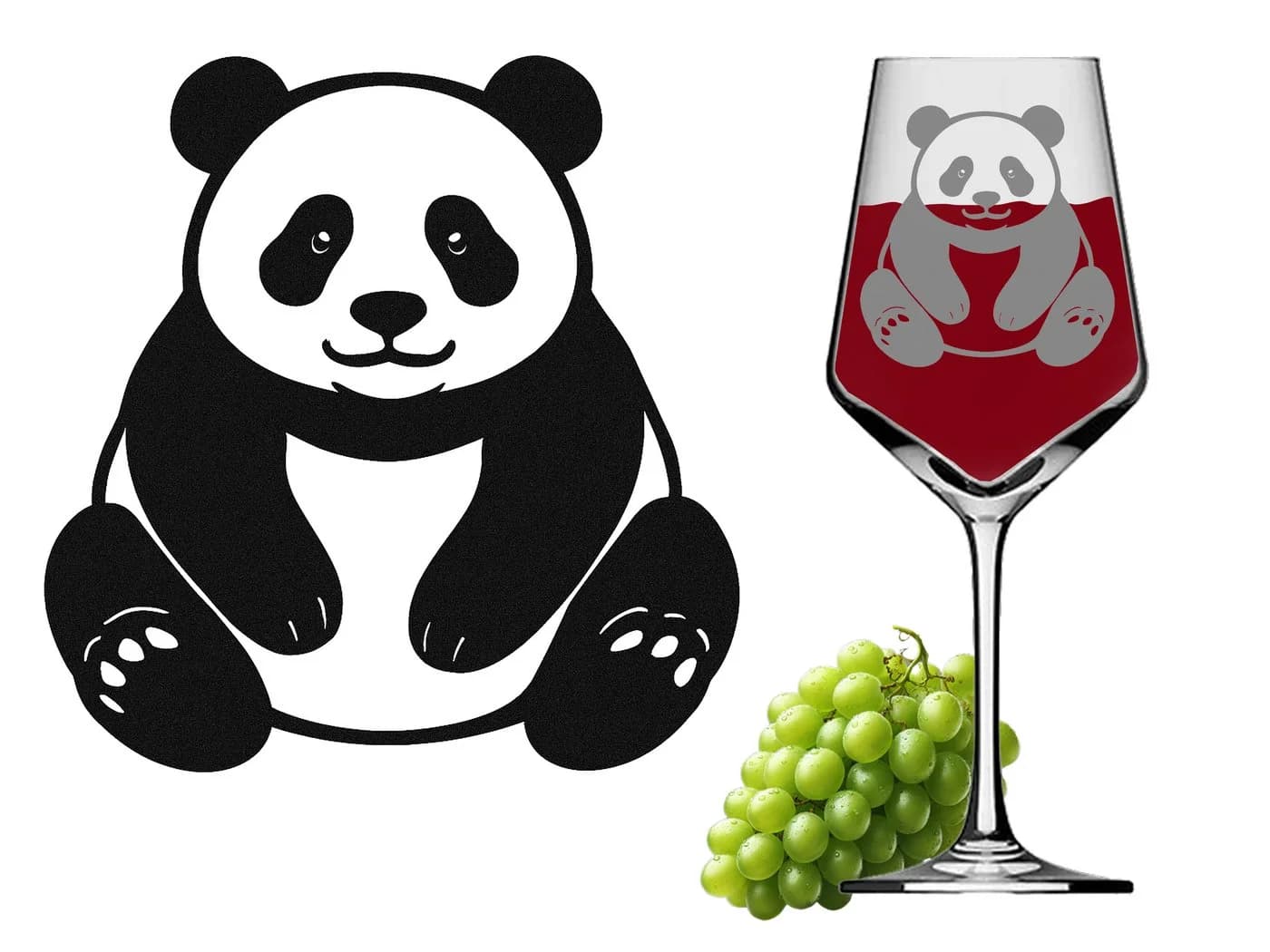 eXODA Weinglas Panda Transparent Glas 350ml - Bild 3