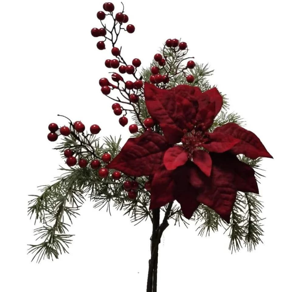 Kunstblumenstrauß RED CHRISTMAS BURGUNDROT 2474U