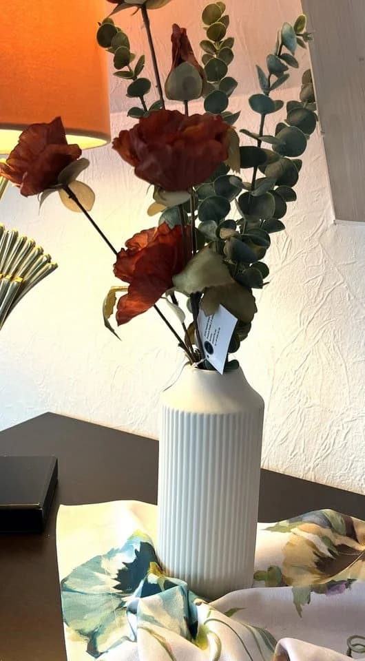2474U Tischvase KATJA in Betonoptik Weiß Keramik - Bild 4