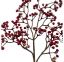 2474U Kunstzweig Rote Beeren mit Goldfinish ca. 76 cm Bild 1