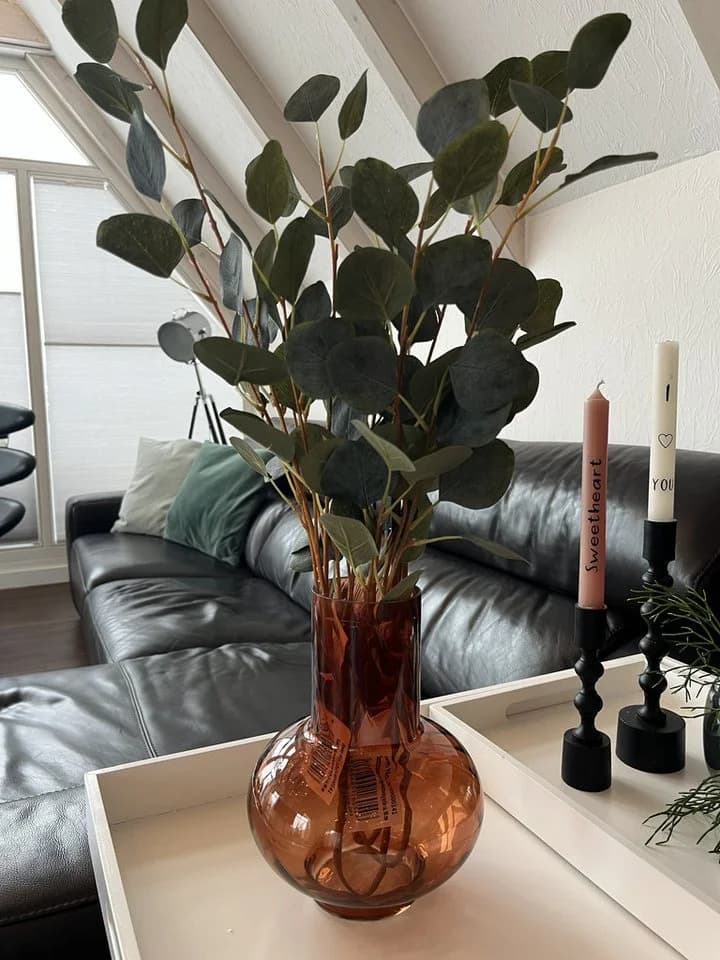 2474U Dekovase Glas-Vase "Helene" Rostrot