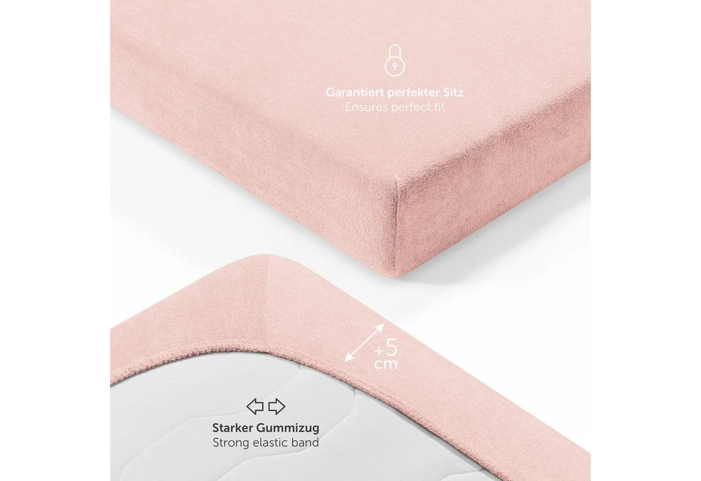 Laleni Spannbettlaken Frottee Rosa 2er Set - Bild 3