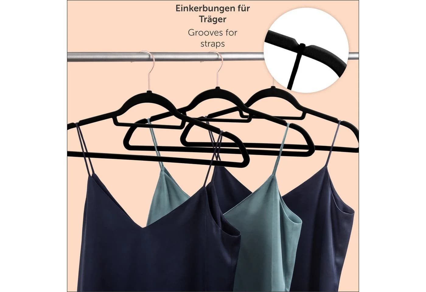Blumtal Kleiderbügel Rutschfest Samtoptik Platzsparend 100-tlg. Premium inkl. Krawattenhalter 360° drehbar - Bild 5
