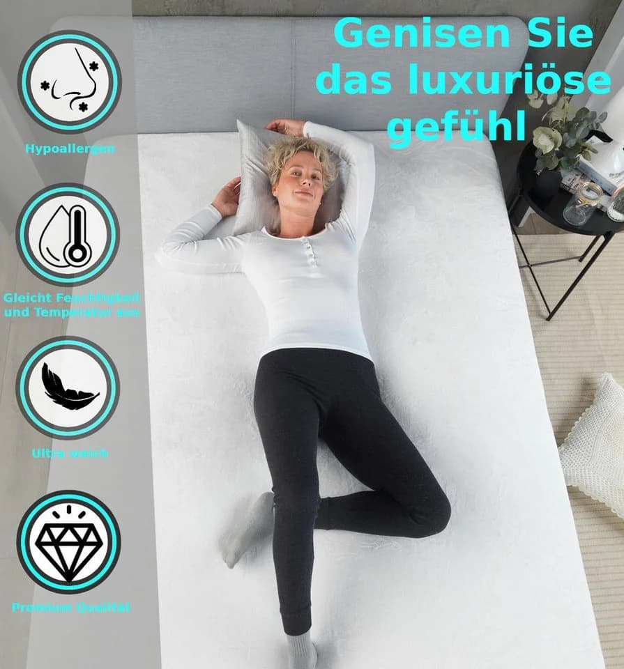 Malika Spannbettlaken Weiß Cashmere-Touch Mikrofaser Warm - Bild 3