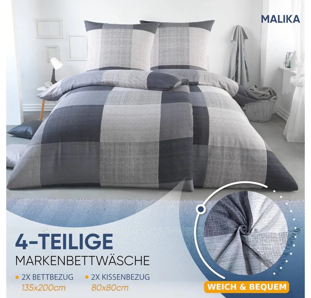 Kuscheli Bettwäsche 2x 135x200 + 2x 80x80 cm atmungsaktiver Bettbezug