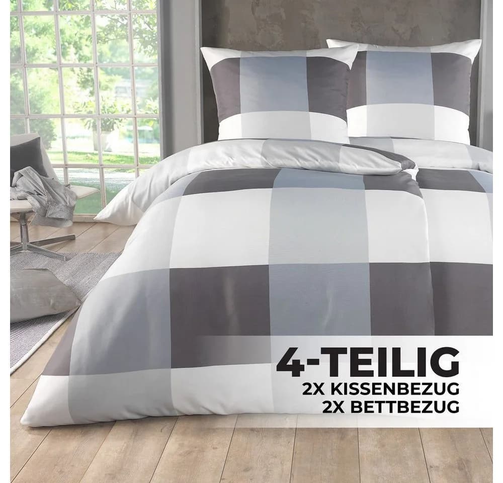 Kuscheli Bettwäsche Mikrofaser 4-teilig 135x200 + 80x80 cm
