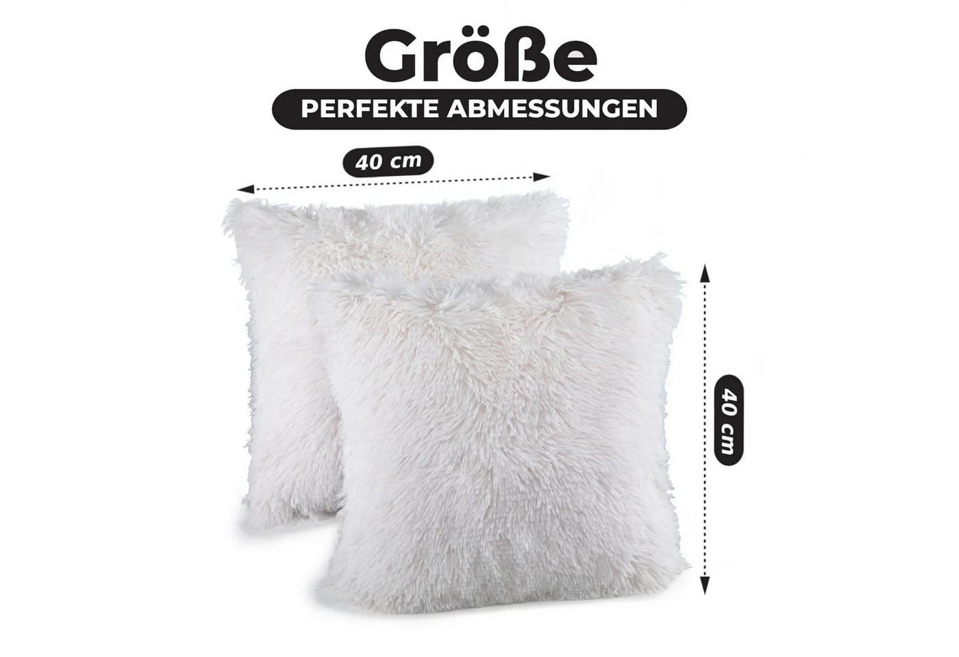 Malika Kissenbezug Cashmere-Touch Fleece 2er-Set Creme