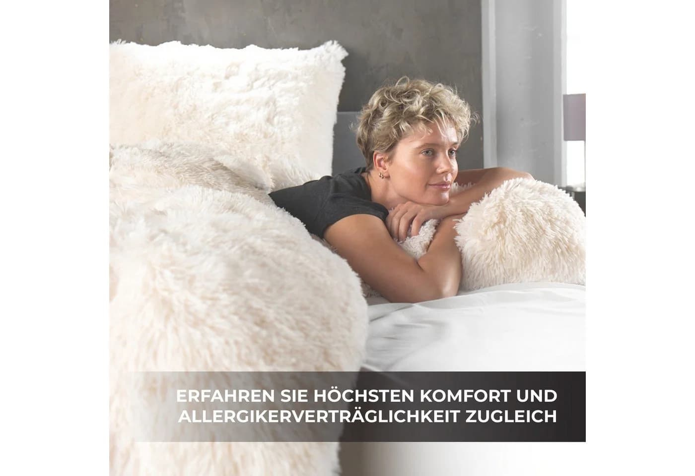 Malika Kissenbezug Cashmere-Touch Fleece 2er-Set Creme - Bild 3