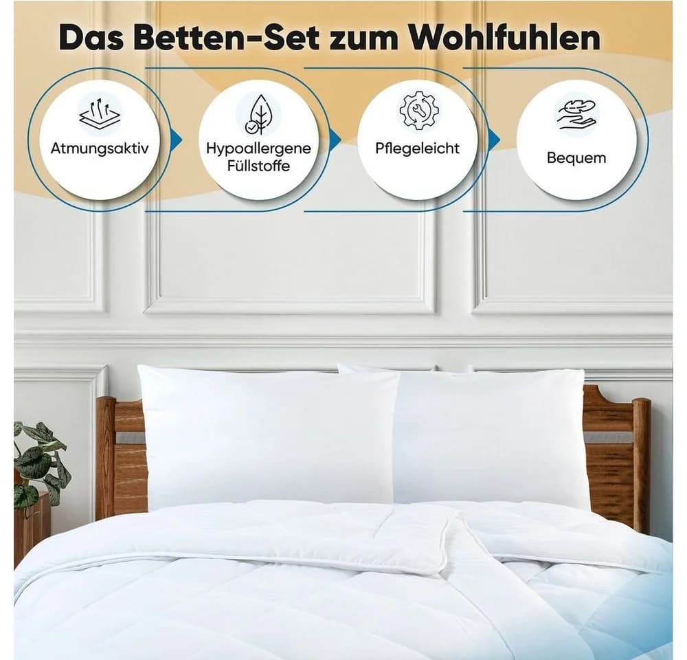 Malika Bettdecken-Set 135x200 cm Polyester Ganzjahresdecke - Bild 5
