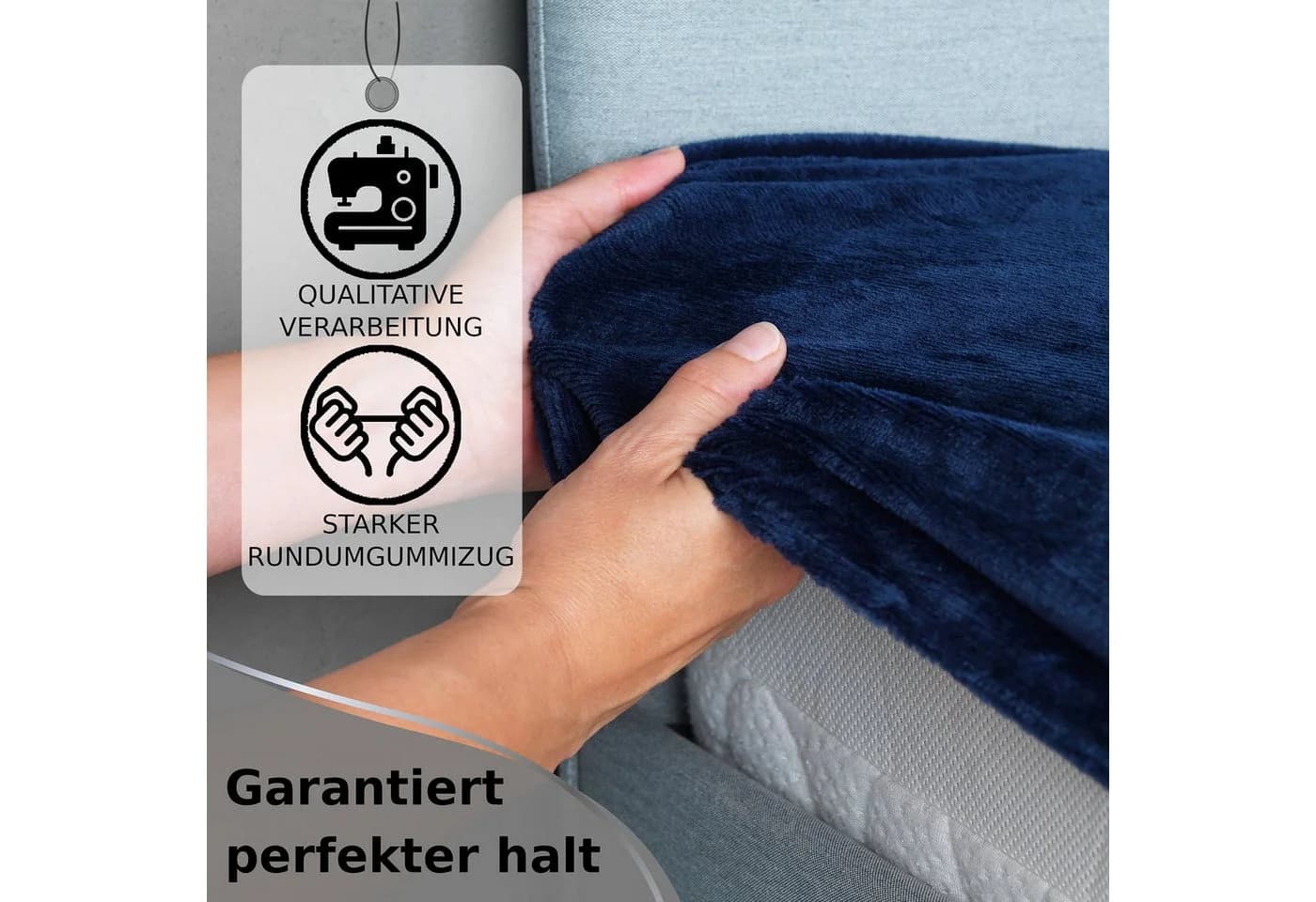 Kuscheli Spannbettlaken Cashmere-Touch Fleece Blau - Bild 4