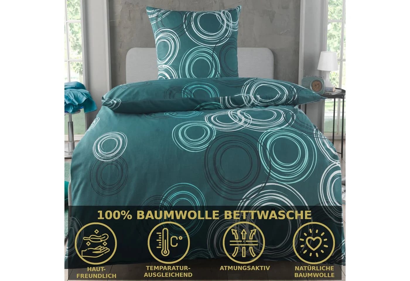 Malika Bettwäsche 135x200 Rot Renforce Baumwolle 2-teilig