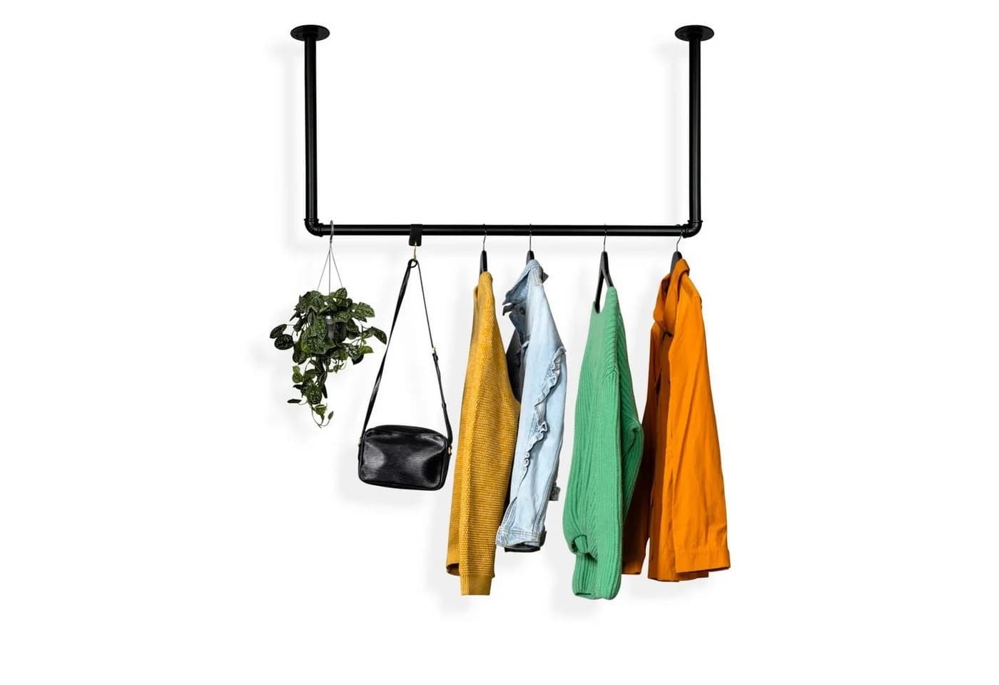 RSR Hangers Kleiderstange U-Form Industrial Design Deckenmontage Schwarz