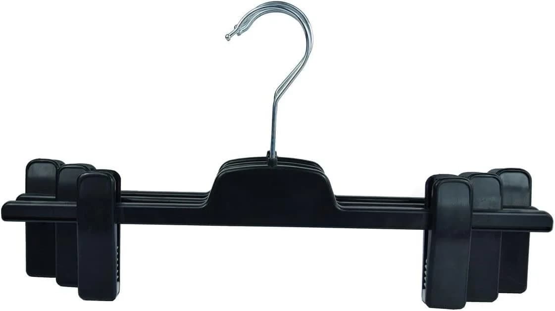 RSR Hangers Hosenbügel Schwarz 20-tlg. Klemmbügel mit Gummi