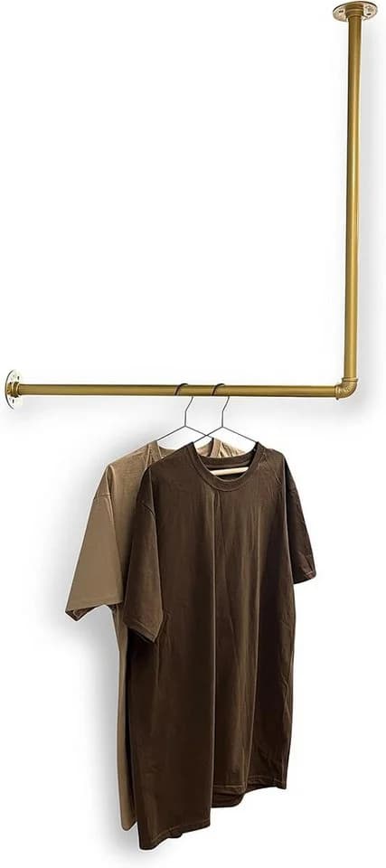 RSR Hangers Kleiderstange Industrial L-Form Gold Schwarz