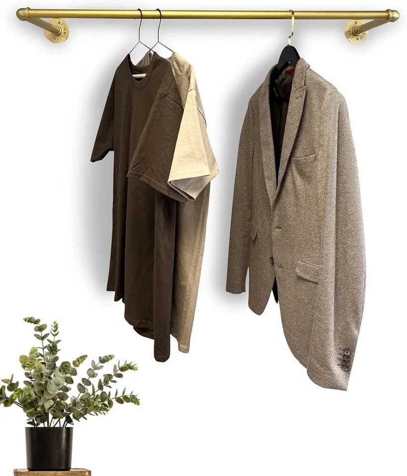 RSR Hangers Kleiderstange Wandmontage Industrial Design Gold