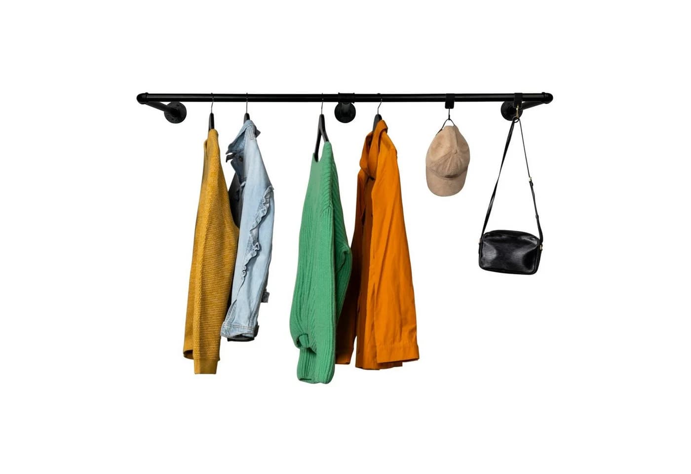 RSR Hangers Kleiderstange Wandmontage Industrial Design Schwarz