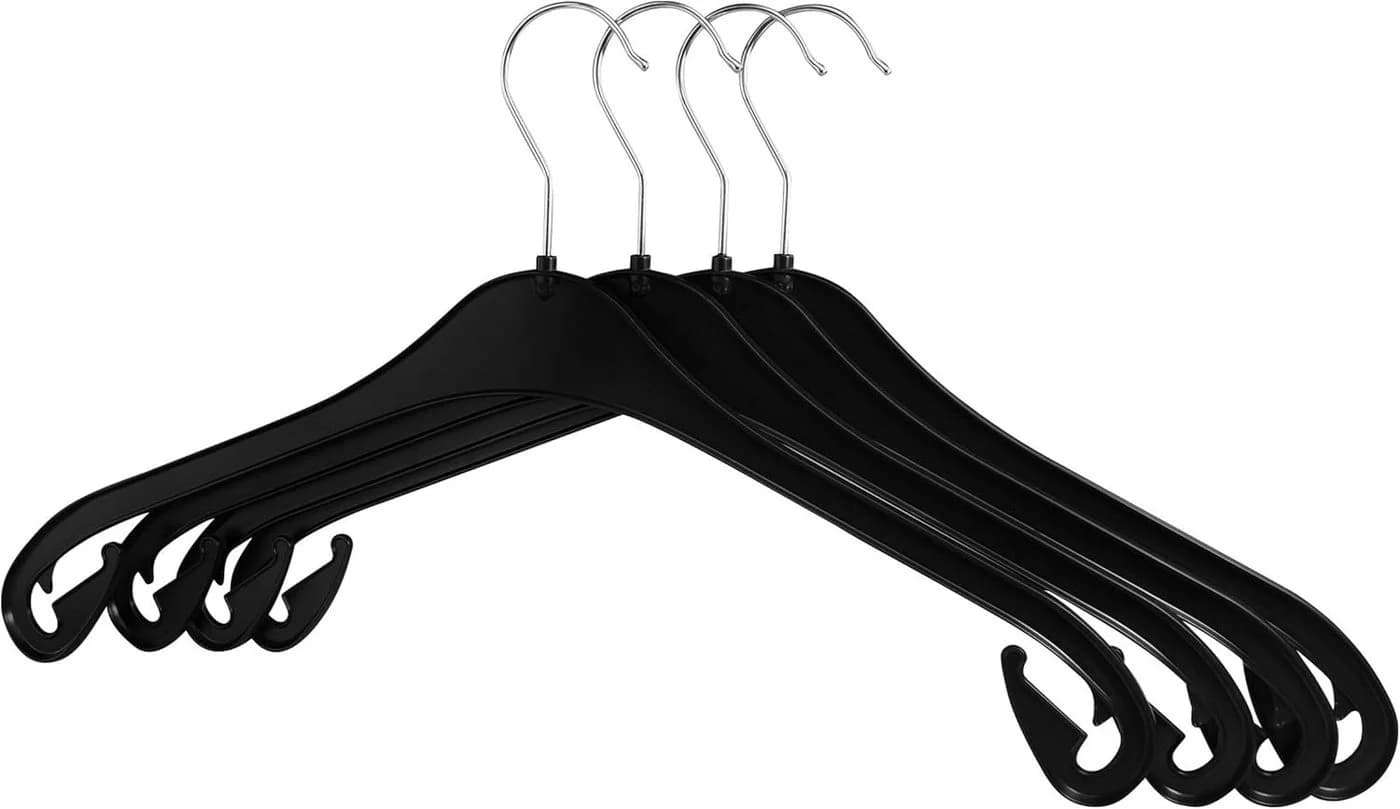 RSR Hangers Kleiderbügel Schwarz 40 Stück Hemdenbügel Blusenbügel 360° Haken - Bild 4
