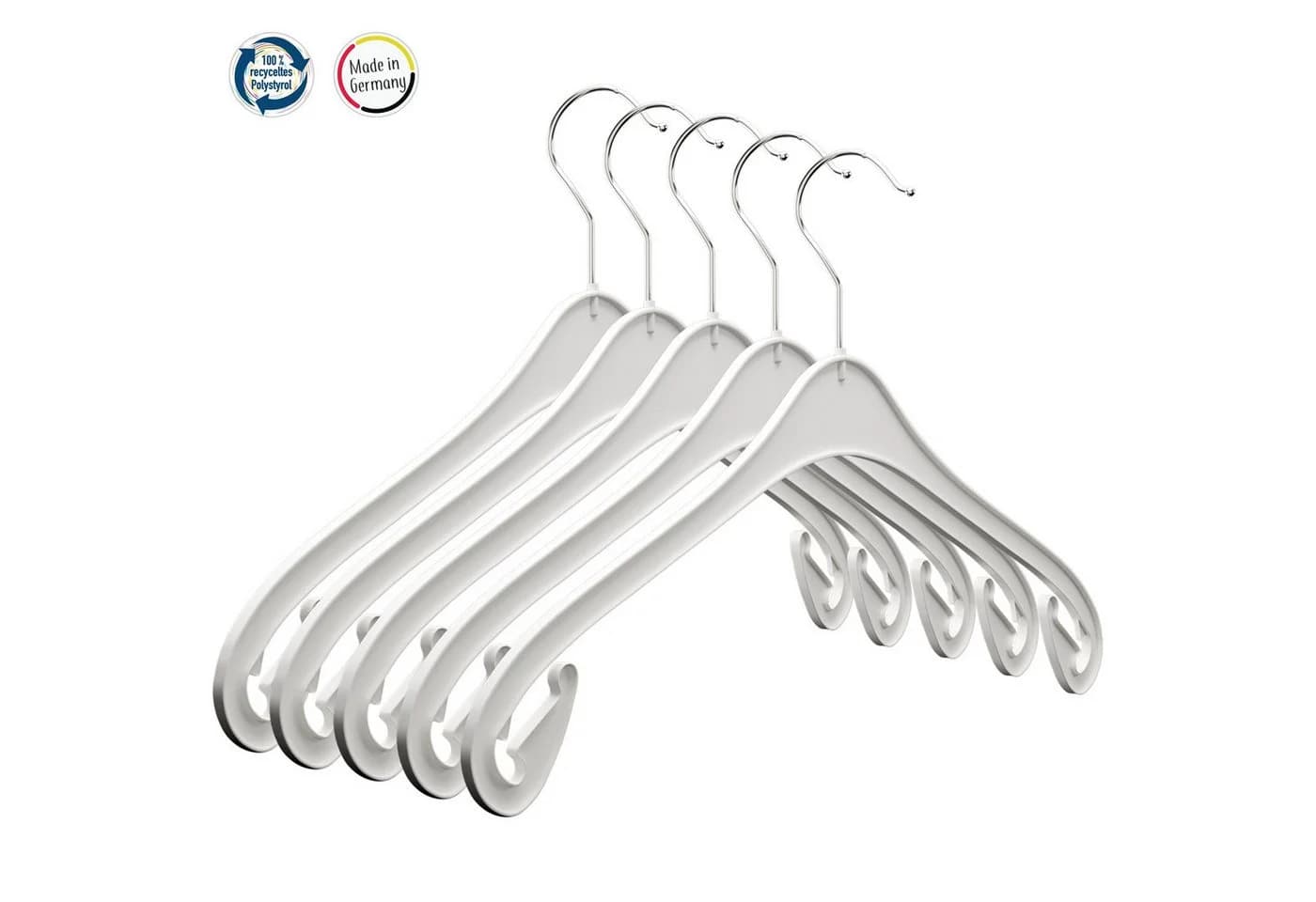 RSR Hangers Kleiderbügel Weiß 20-tlg. Kunststoff mit Drehhaken - Bild 2