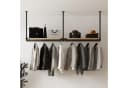 RSR Hangers Garderobenstange Kleiderstange Garderobe "DIEK II" mit Kiefernholablage Deckenmontage Bild 2
