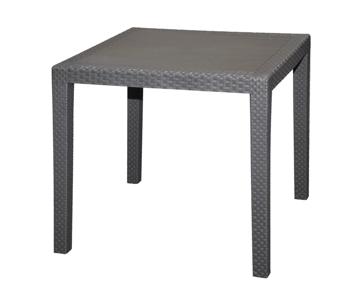 Spetebo Gartentisch RATTAN anthrazit 79x79cm