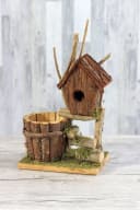 Spetebo Vogelhaus mit Pflanztopf Grün Natur Bild 1