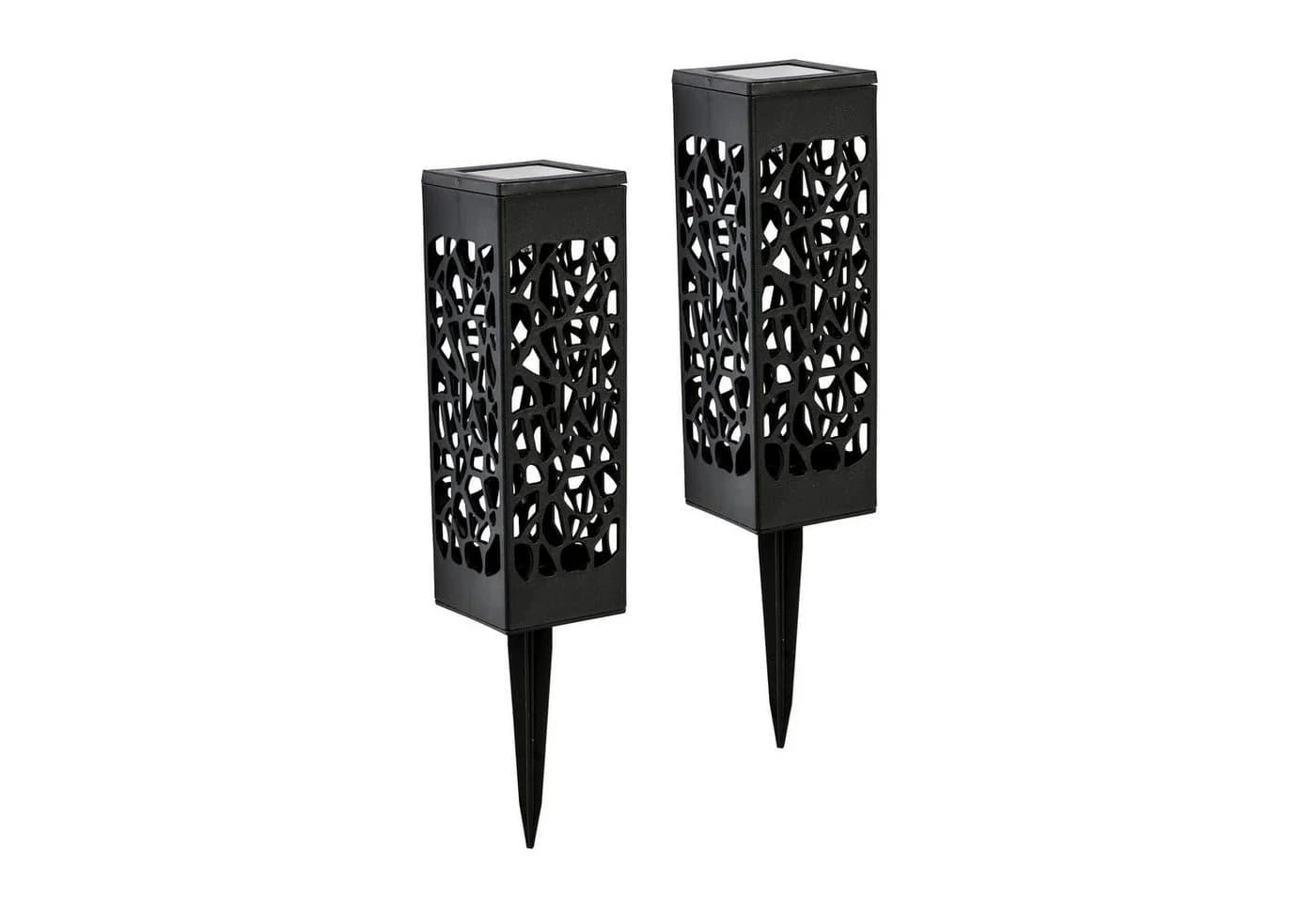 Spetebo LED Solar Schattenlampe 2er Set Warmweiß Schwarz - Bild 2