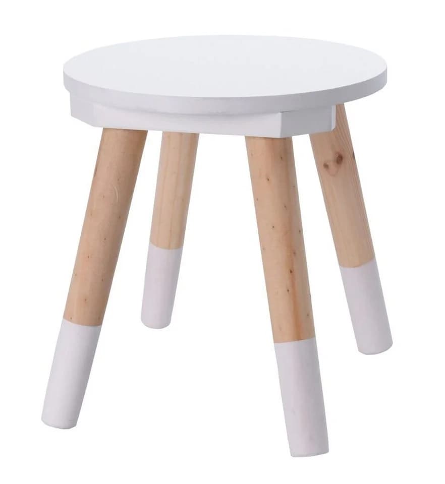 Spetebo Kinderhocker Weiß Natur Holz - Bild 2