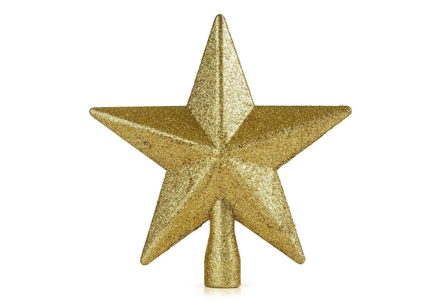 Spetebo Christbaumspitze 19 cm Gold Glitzer - Bild 2