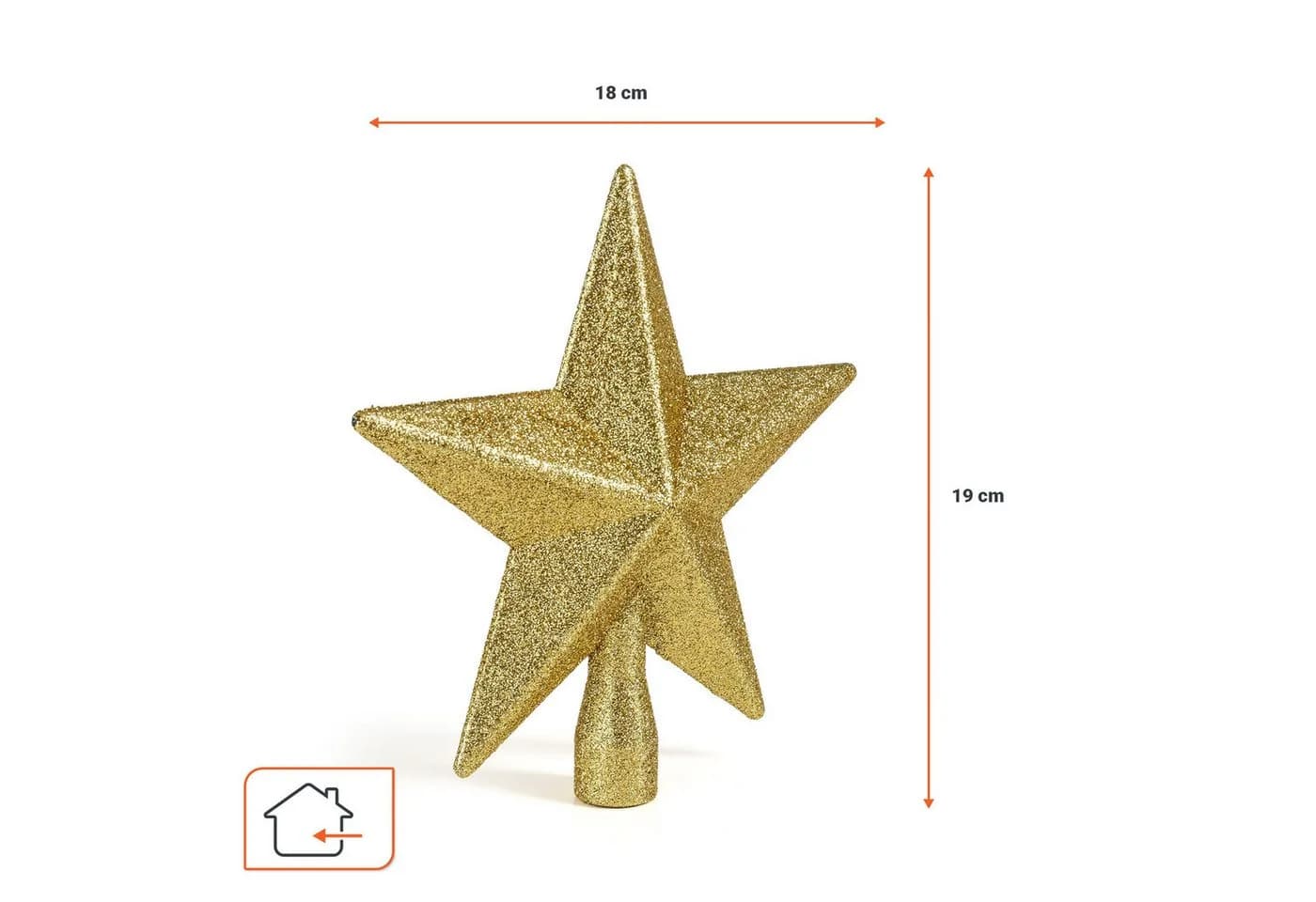 Spetebo Christbaumspitze 19 cm Gold Glitzer - Bild 3