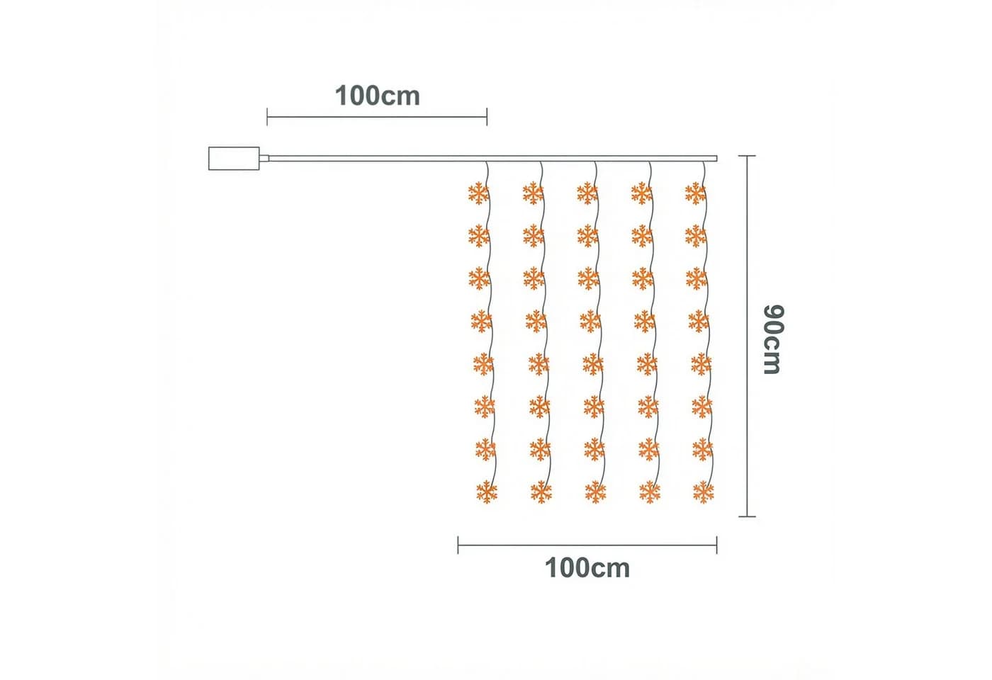 Spetebo LED Schneeflocken Lichtervorhang 100cm 40-flammig mit Timer - Bild 4