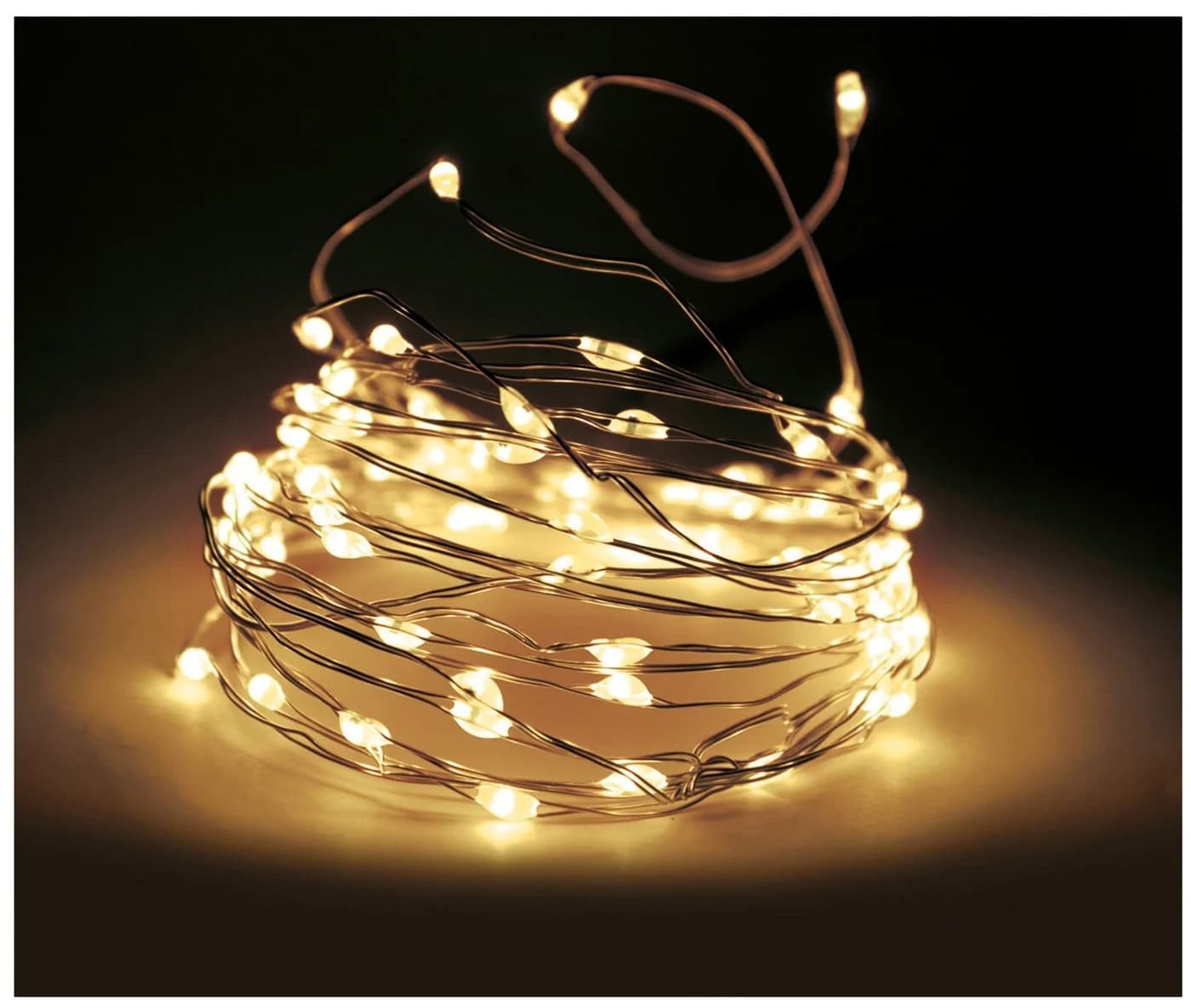 Spetebo LED Draht Lichterkette 100 LED Warmweiß mit Fernbedienung