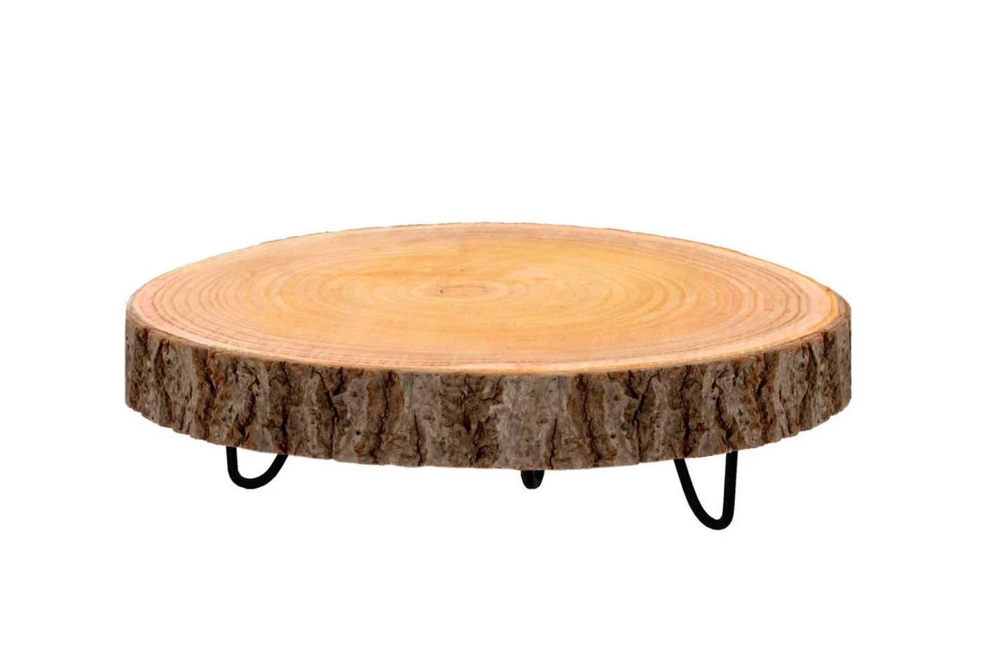 Spetebo Mini Beistelltisch Baumscheibe Holz Metall Schwarz - Bild 2