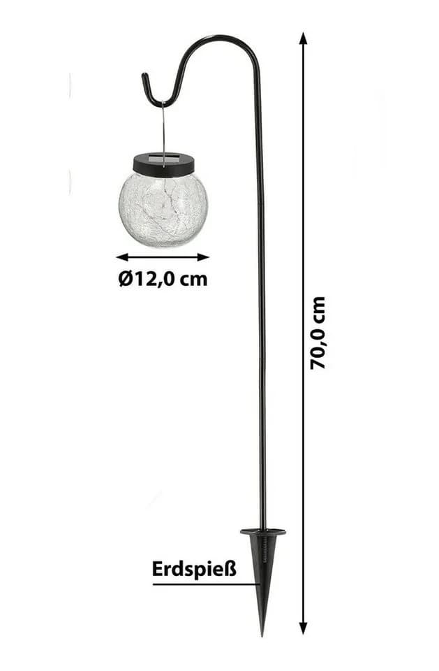 Spetebo Gartenleuchte LED Solar Gartenstecker mit Glaskugel - Bild 3