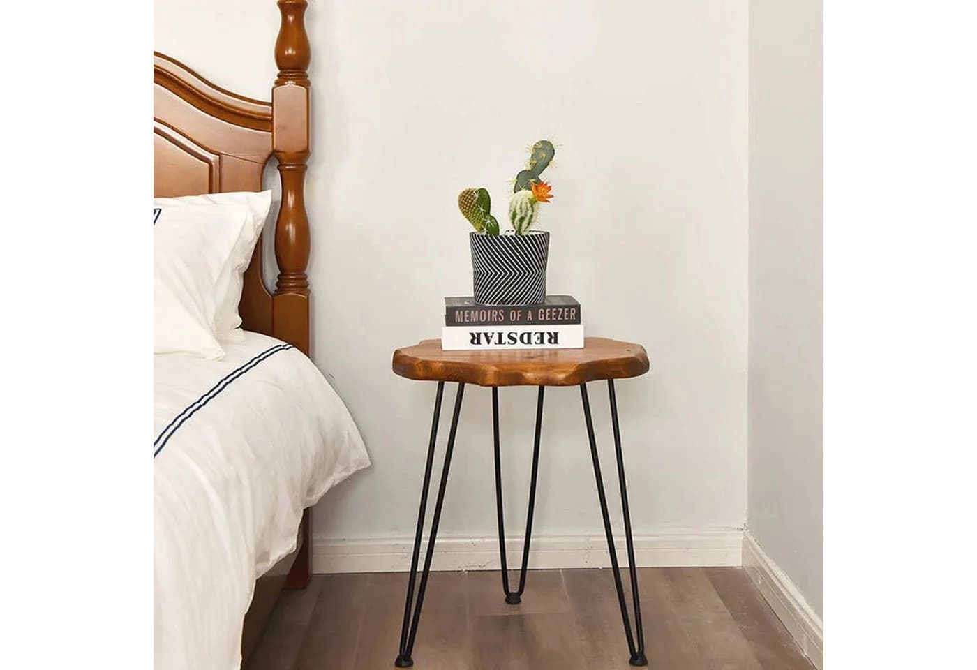 Spetebo Beistelltisch Kiefer massiv 45 cm rund