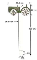 DanDiBo Gartenstecker Traktor Grün Metall mit Windrad Bild 1