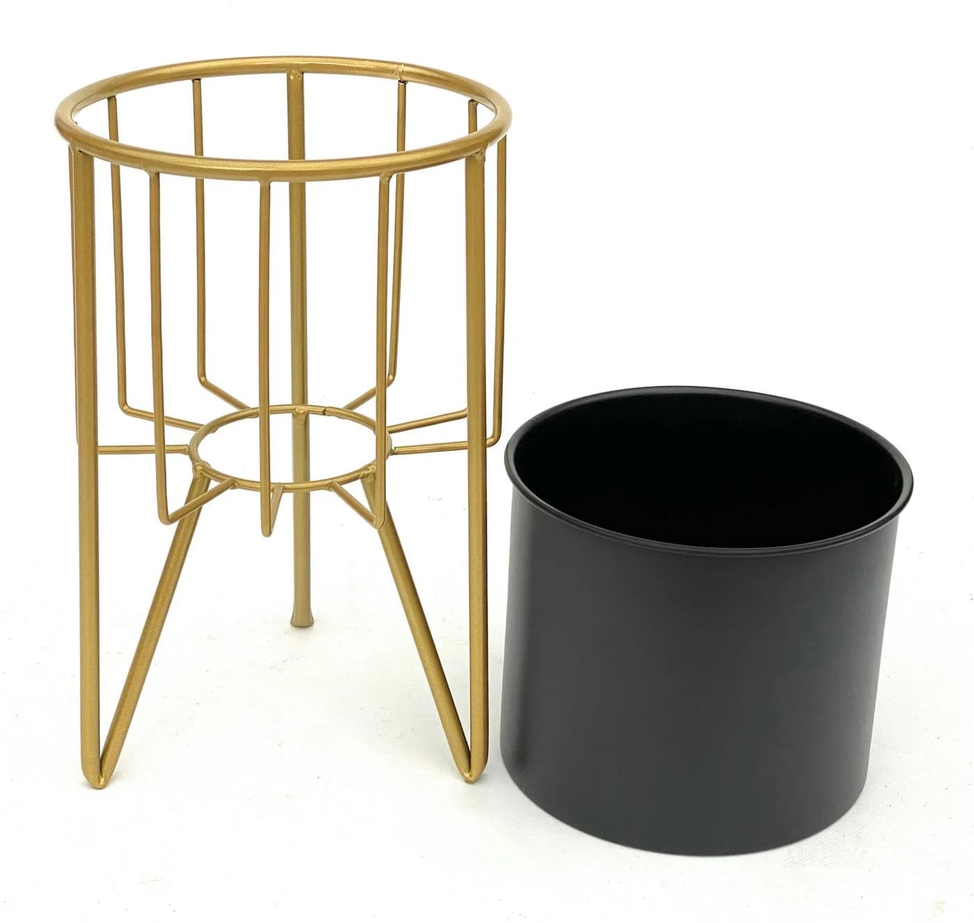 DanDiBo Blumenhocker mit Topf Metall Gold Schwarz Modern - Bild 4