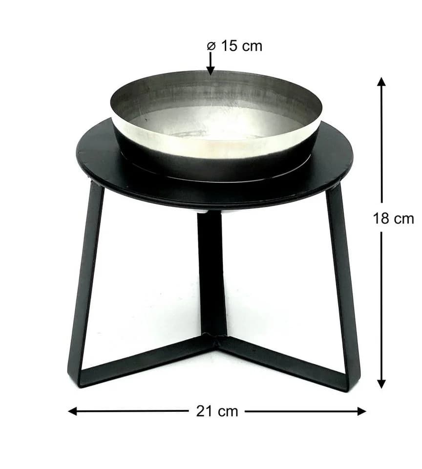 DanDiBo Blumenhocker Metall Schwarz Silber Modern
