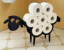 DanDiBo Toilettenpapierhalter Schwarz Holz Schaf Freistehend Bild 1