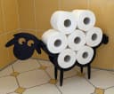 DanDiBo Toilettenpapierhalter Schwarz Holz Schaf Freistehend Bild 5