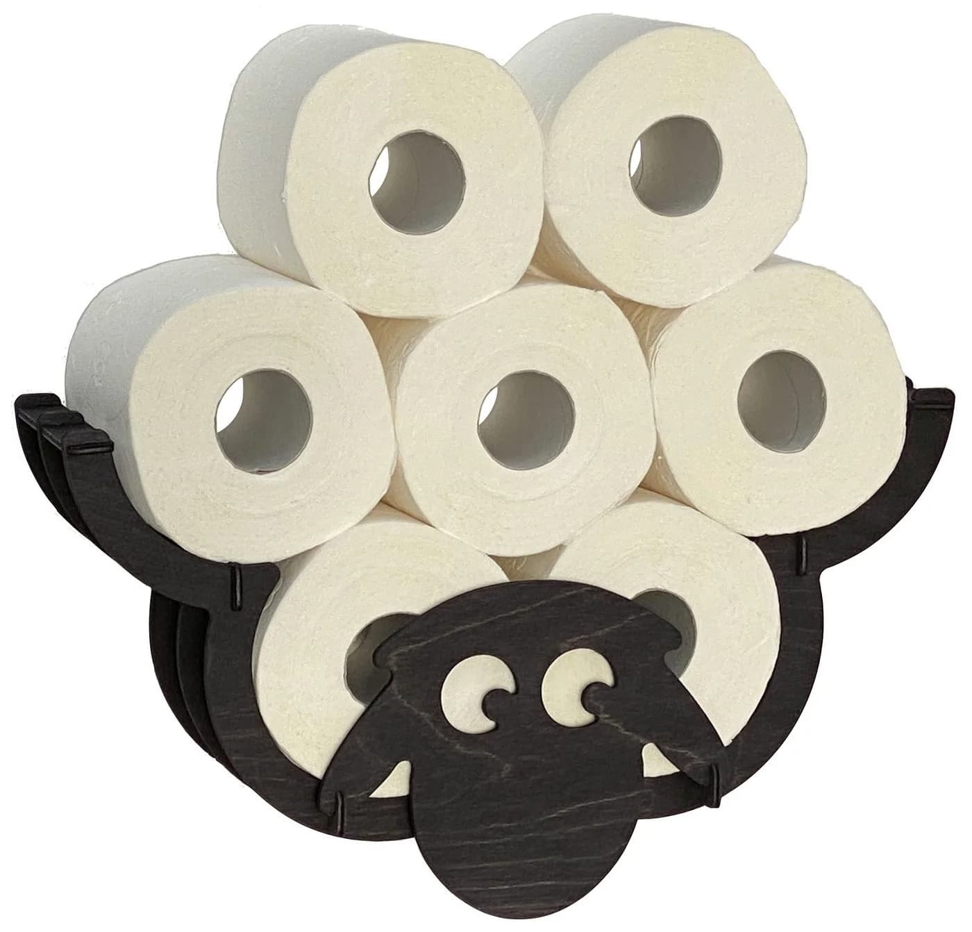 DanDiBo Toilettenpapierhalter Schaf Wand Schwarz Holz - Bild 2