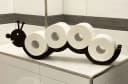 DanDiBo Toilettenpapierhalter Raupe Holz Schwarz Wandhalter Bild 1