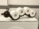DanDiBo Toilettenpapierhalter Raupe Holz Schwarz Wandhalter Bild 2