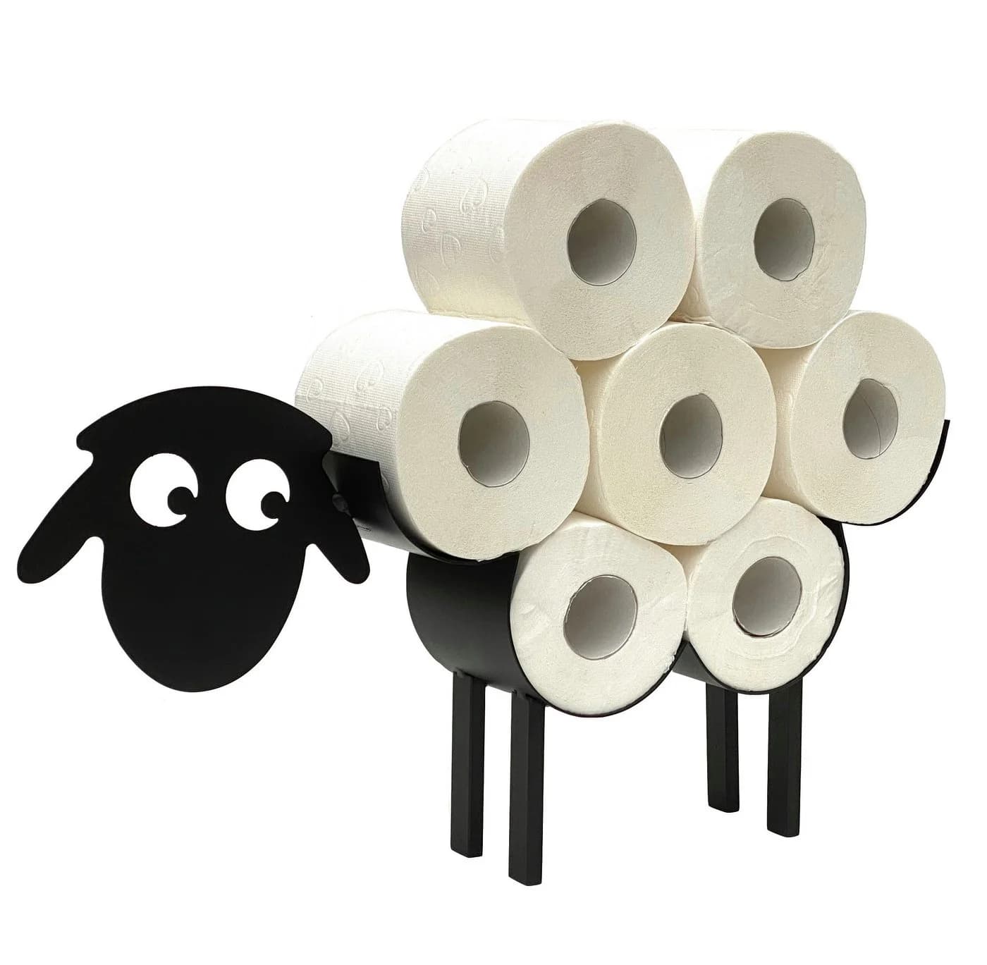 DanDiBo Toilettenpapierhalter Schwarz Metall Schaf 3.0 Freistehend - Bild 2