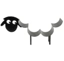 DanDiBo Toilettenpapierhalter Schwarz Metall Schaf 3.0 Freistehend Bild 3